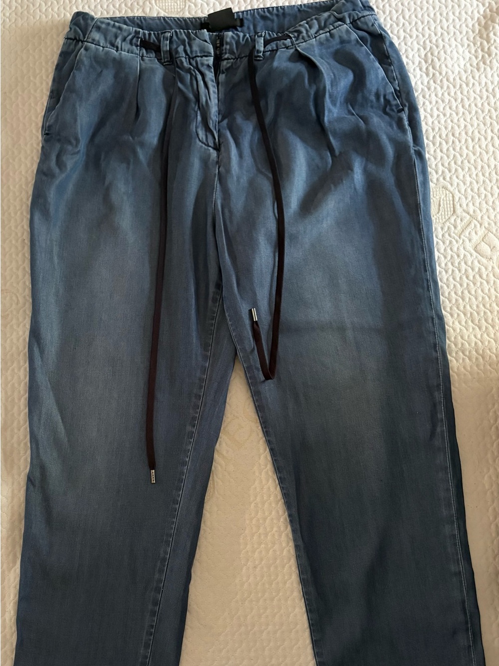 Armani Exchange Relaxed Drawstring Jeans - Denim Blue
